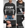 CQR Men’s Long Sleeve Thermal Underwear Tops, Midweight Waffle Shirt, Winter Cold Weather Thermal Shirts(2 Packs of Tops Black/ Natural)