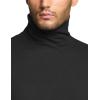 CQR Men’s Long Sleeve Thermal Underwear Tops, Midweight Waffle Shirt, Winter Cold Weather Thermal Shirts(Mock Neck Top Black)