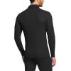 CQR Men’s Long Sleeve Thermal Underwear Tops, Midweight Waffle Shirt, Winter Cold Weather Thermal Shirts(Mock Neck Top Black)
