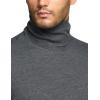 CQR Men’s Long Sleeve Thermal Underwear Tops, Midweight Waffle Shirt, Winter Cold Weather Thermal Shirts(Mock Neck Top Dark Grey)
