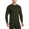 CQR Men’s Long Sleeve Thermal Underwear Tops, Midweight Waffle Shirt, Winter Cold Weather Thermal Shirts(1 Piece of Top Olive)