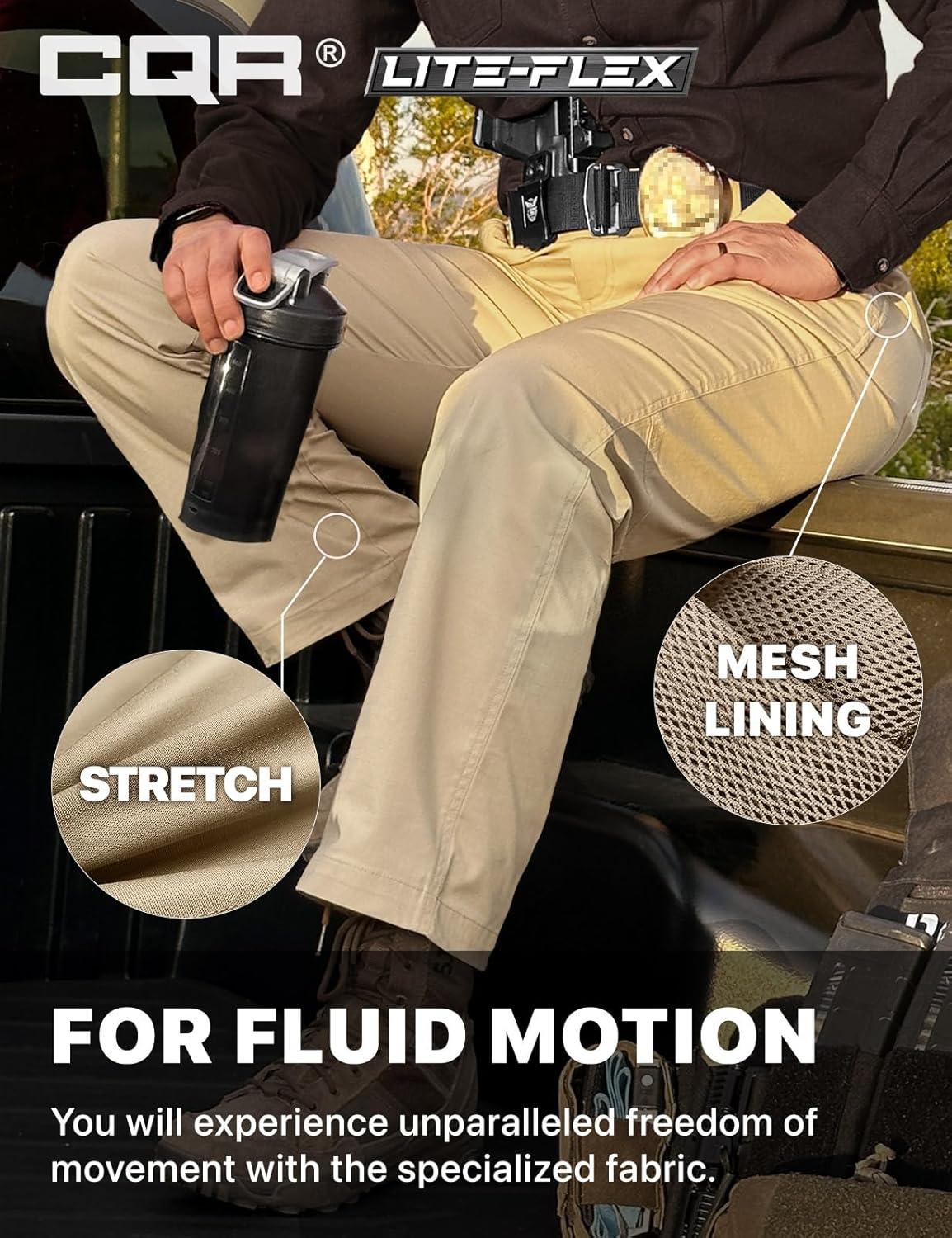 imageCQR Womens Flex Stretch Tactical Pants Outdoor Hiking Pants with Pockets Water Resistant Ripstop Work PantsSub Rosa Alamo Khaki