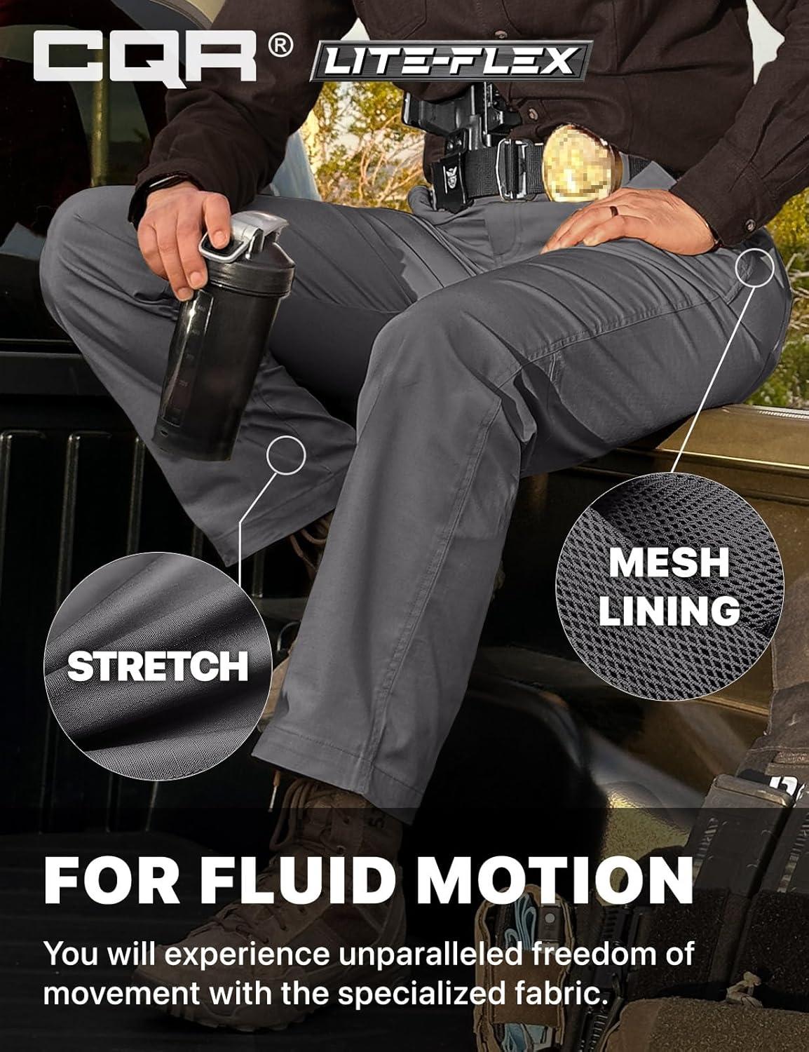 imageCQR Womens Flex Stretch Tactical Pants Outdoor Hiking Pants with Pockets Water Resistant Ripstop Work PantsSub Rosa Charcoal