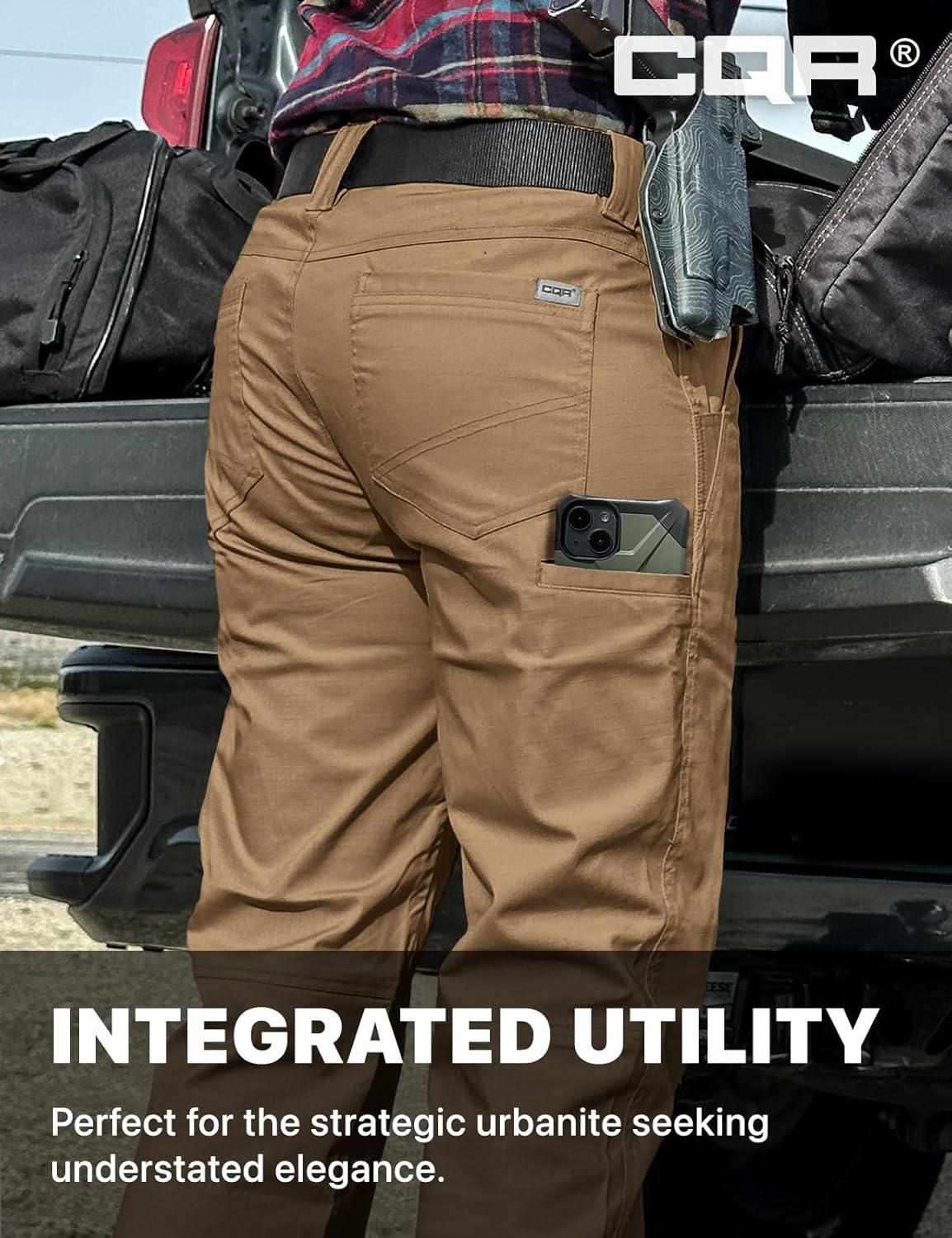 imageCQR Womens Flex Stretch Tactical Pants Outdoor Hiking Pants with Pockets Water Resistant Ripstop Work PantsSub Rosa Cougar