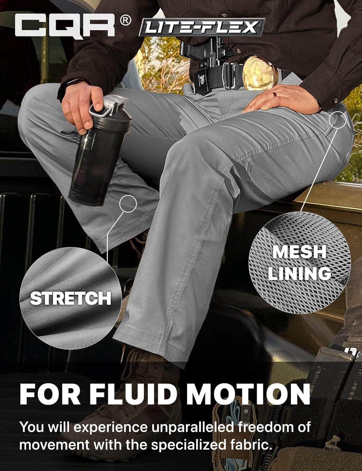 imageCQR Womens Flex Stretch Tactical Pants Outdoor Hiking Pants with Pockets Water Resistant Ripstop Work PantsSub Rosa Stone