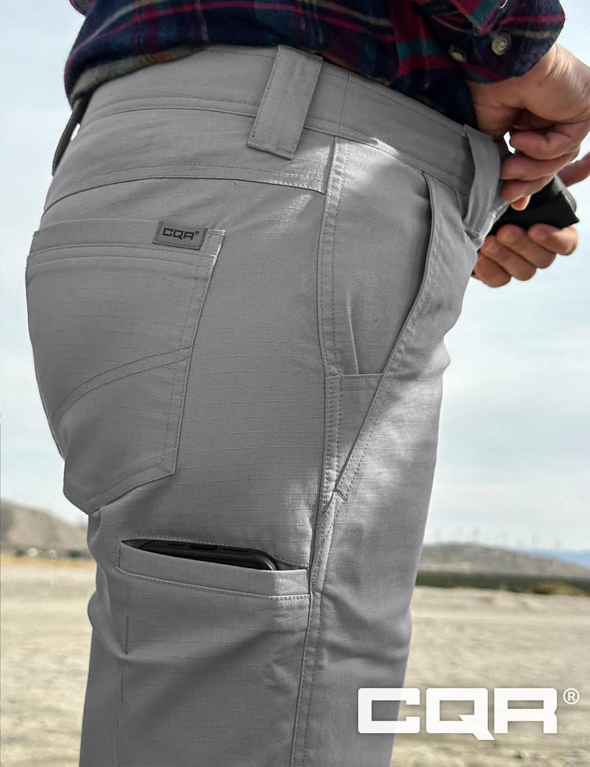 imageCQR Womens Flex Stretch Tactical Pants Outdoor Hiking Pants with Pockets Water Resistant Ripstop Work PantsSub Rosa Stone