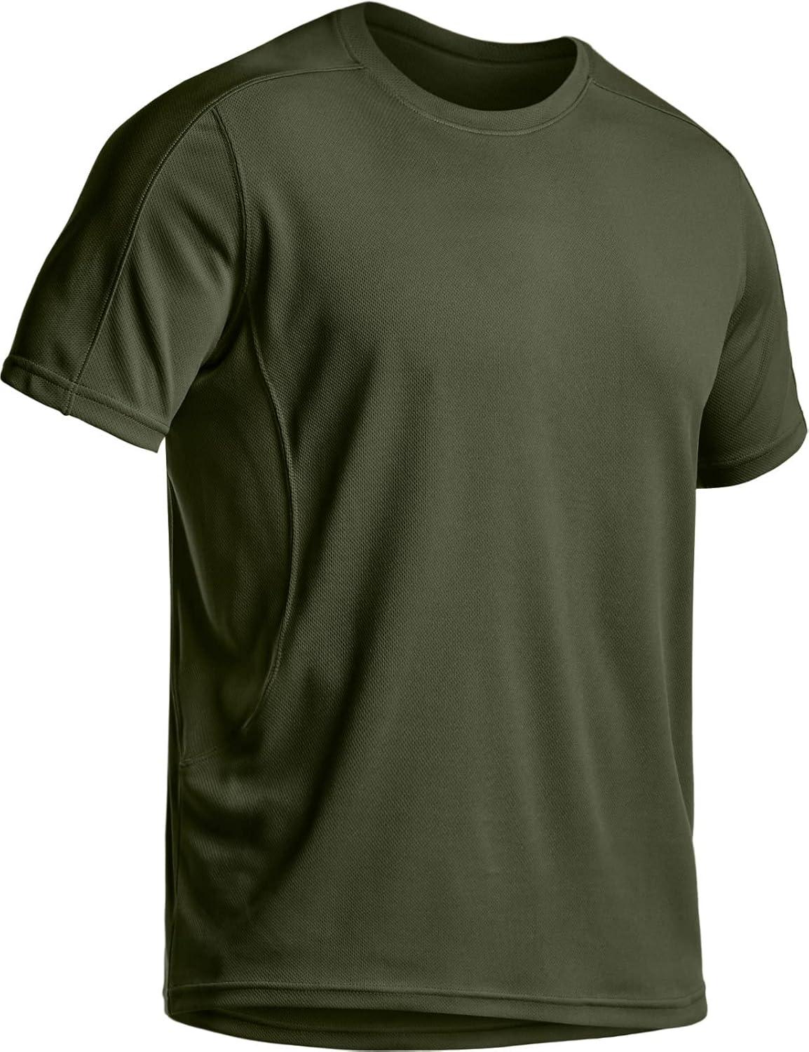 imageCQR Mens Short Sleeve Military Tactical TShirt Athletic Gym Training Army Shirts Outdoor Hiking Workout ShirtFrost Pro Crewneck Black