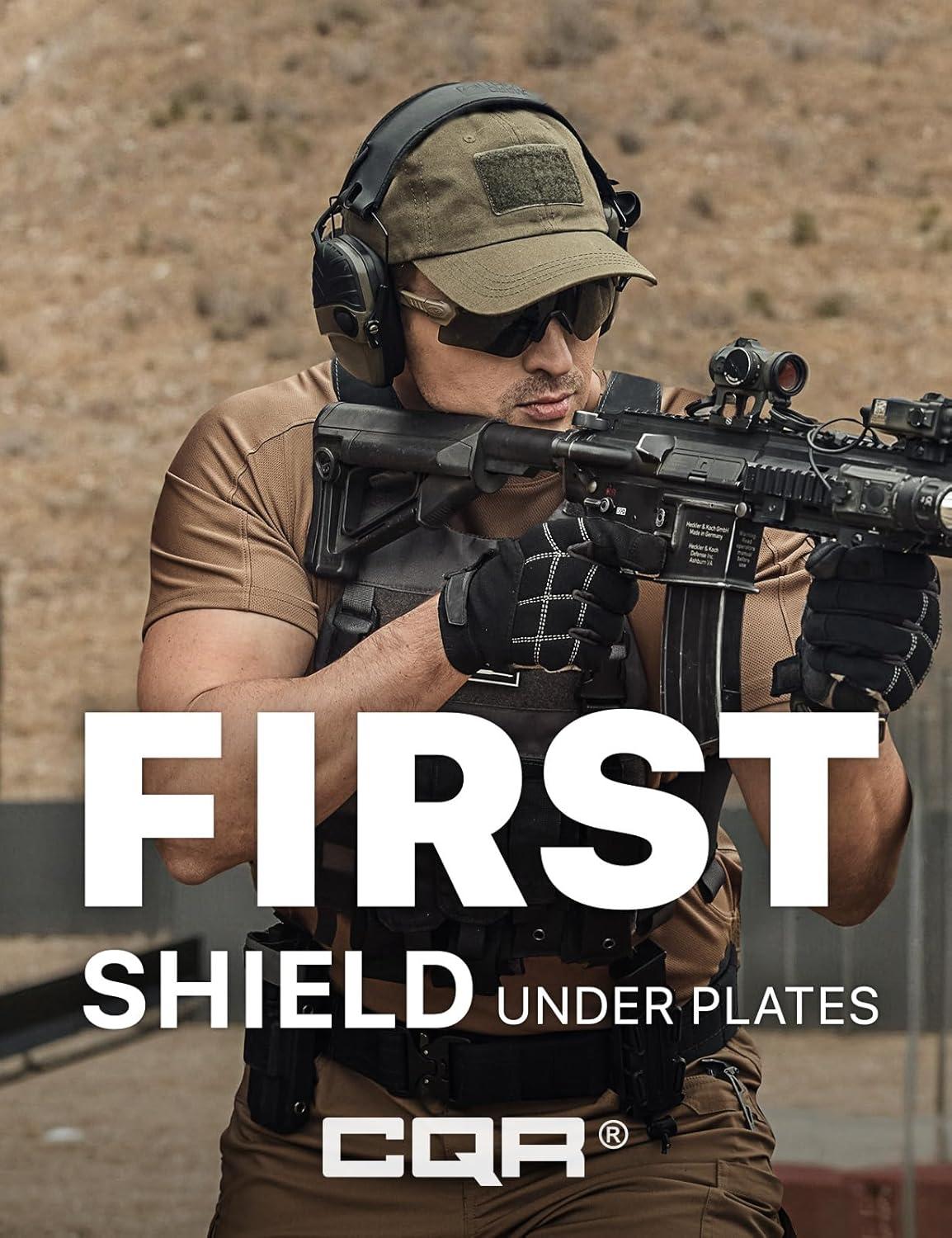 imageCQR Mens Short Sleeve Military Tactical TShirt Athletic Gym Training Army Shirts Outdoor Hiking Workout ShirtFrost Pro Crewneck Coyote