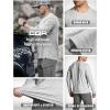 CQR Men’s UPF 50+ Sun Protection Long Sleeve Quick Dry Athletic Shirts, Stretch Running Workout Hiking T-Shirts(Basic Light Grey)