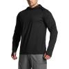 CQR Men’s UPF 50+ Sun Protection Long Sleeve Quick Dry Athletic Shirts, Stretch Running Workout Hiking T-Shirts(Protector Hoodie Black)