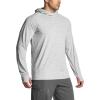 CQR Men’s UPF 50+ Sun Protection Long Sleeve Quick Dry Athletic Shirts, Stretch Running Workout Hiking T-Shirts(Protector Hoodie Light Grey)