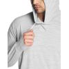 CQR Men’s UPF 50+ Sun Protection Long Sleeve Quick Dry Athletic Shirts, Stretch Running Workout Hiking T-Shirts(Protector Hoodie Light Grey)