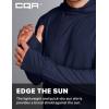 CQR Men’s UPF 50+ Sun Protection Long Sleeve Quick Dry Athletic Shirts, Stretch Running Workout Hiking T-Shirts(Protector Hoodie Operator Navy)