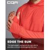 CQR Men’s UPF 50+ Sun Protection Long Sleeve Quick Dry Athletic Shirts, Stretch Running Workout Hiking T-Shirts(Protector Hoodie Rescue Orange)