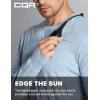 CQR Men’s UPF 50+ Sun Protection Long Sleeve Quick Dry Athletic Shirts, Stretch Running Workout Hiking T-Shirts(Protector Ocean)