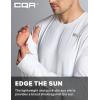 CQR Men’s UPF 50+ Sun Protection Long Sleeve Quick Dry Athletic Shirts, Stretch Running Workout Hiking T-Shirts(Protector White)