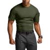 CQR Men’s Short Sleeve Military Tactical T-Shirt, Athletic Gym Training Army Shirts, Outdoor Hiking Workout Shirt(Frost Pro Crewneck Army Green)