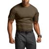 CQR Men’s Short Sleeve Military Tactical T-Shirt, Athletic Gym Training Army Shirts, Outdoor Hiking Workout Shirt(Frost Pro Crewneck Tundra)
