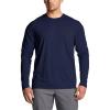 CQR Men’s UPF 50+ Sun Protection Long Sleeve Quick Dry Athletic Shirts, Stretch Running Workout Hiking T-Shirts(Basic Operator Navy)