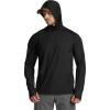 CQR Men’s UPF 50+ Sun Protection Long Sleeve Quick Dry Athletic Shirts, Stretch Running Workout Hiking T-Shirts(Protector Hoodie Black)