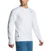 CQR Men’s UPF 50+ Sun Protection Long Sleeve Quick Dry Athletic Shirts, Stretch Running Workout Hiking T-Shirts(Protector White)
