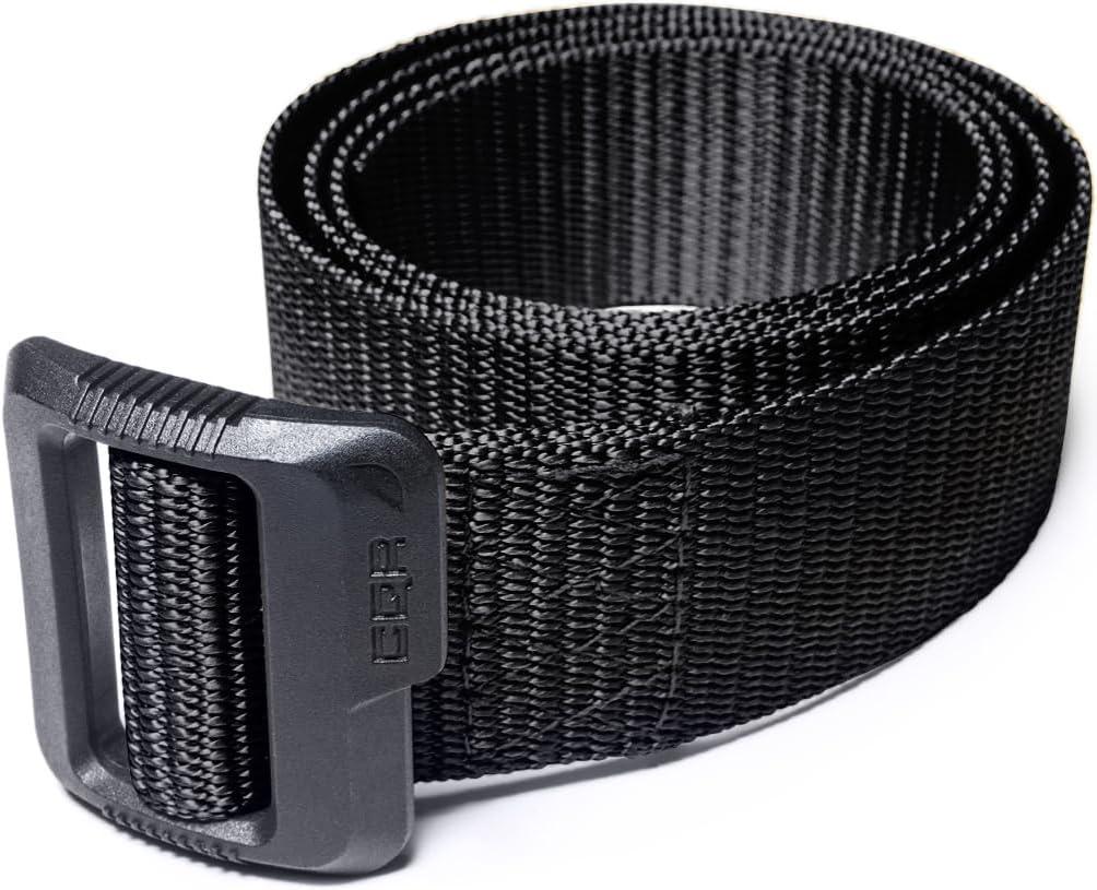 imageCQR Tactical Belt Military Style Heavy Duty Belt Webbing EDC QuickRelease BuckleDura Nylon Black