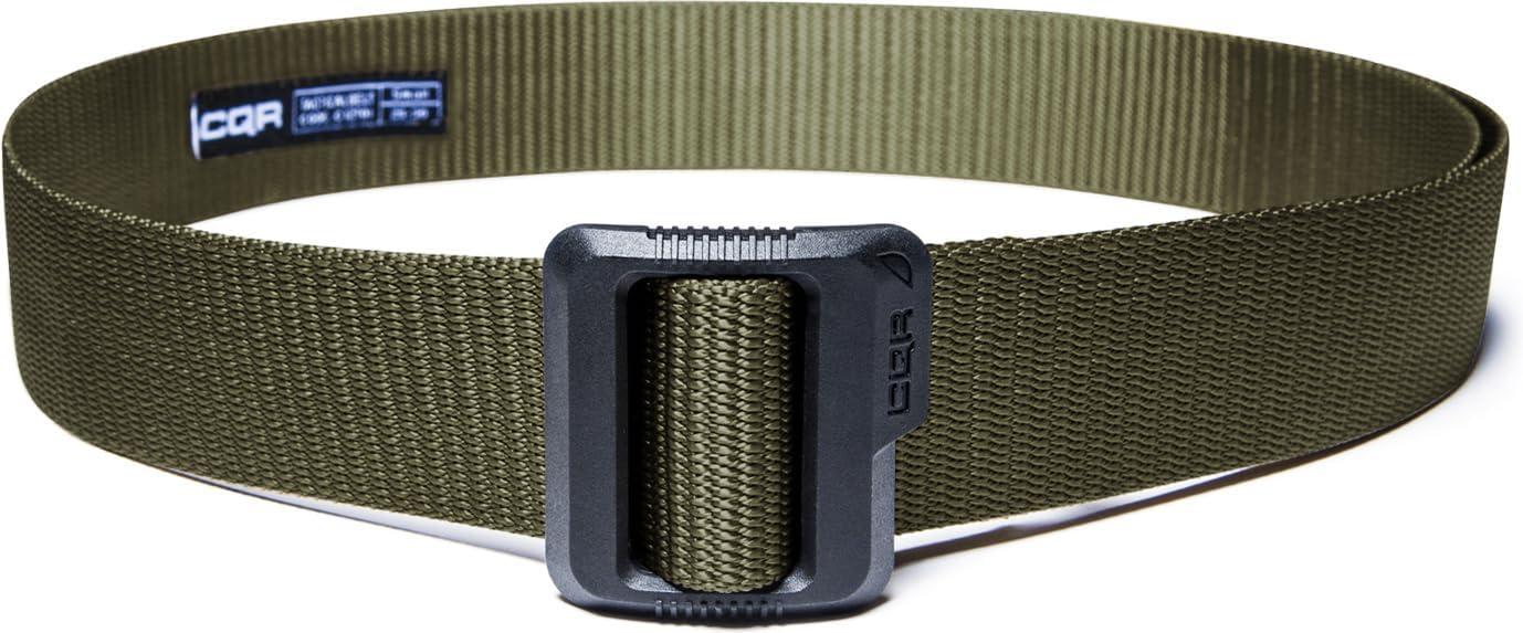 imageCQR Tactical Belt Military Style Heavy Duty Belt Webbing EDC QuickRelease BuckleDura Nylon Green