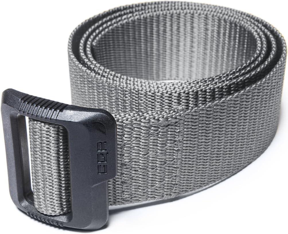imageCQR Tactical Belt Military Style Heavy Duty Belt Webbing EDC QuickRelease BuckleDura Nylon Grey