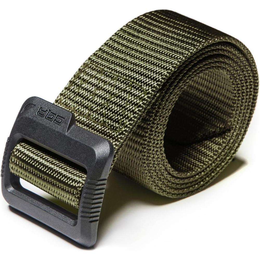 imageCQR Tactical Belt Military Style Heavy Duty Belt Webbing EDC QuickRelease BuckleDura Nylon Green