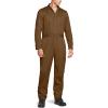 CQR Men’s Zip-Front Coverall, Twill Stain & Wrinkle Resistant Work Coverall, Action Back Jumpsuit with Multi Pockets(Twill Long Sleeve Brown)