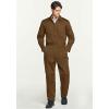 CQR Men’s Zip-Front Coverall, Twill Stain & Wrinkle Resistant Work Coverall, Action Back Jumpsuit with Multi Pockets(Twill Long Sleeve Brown)