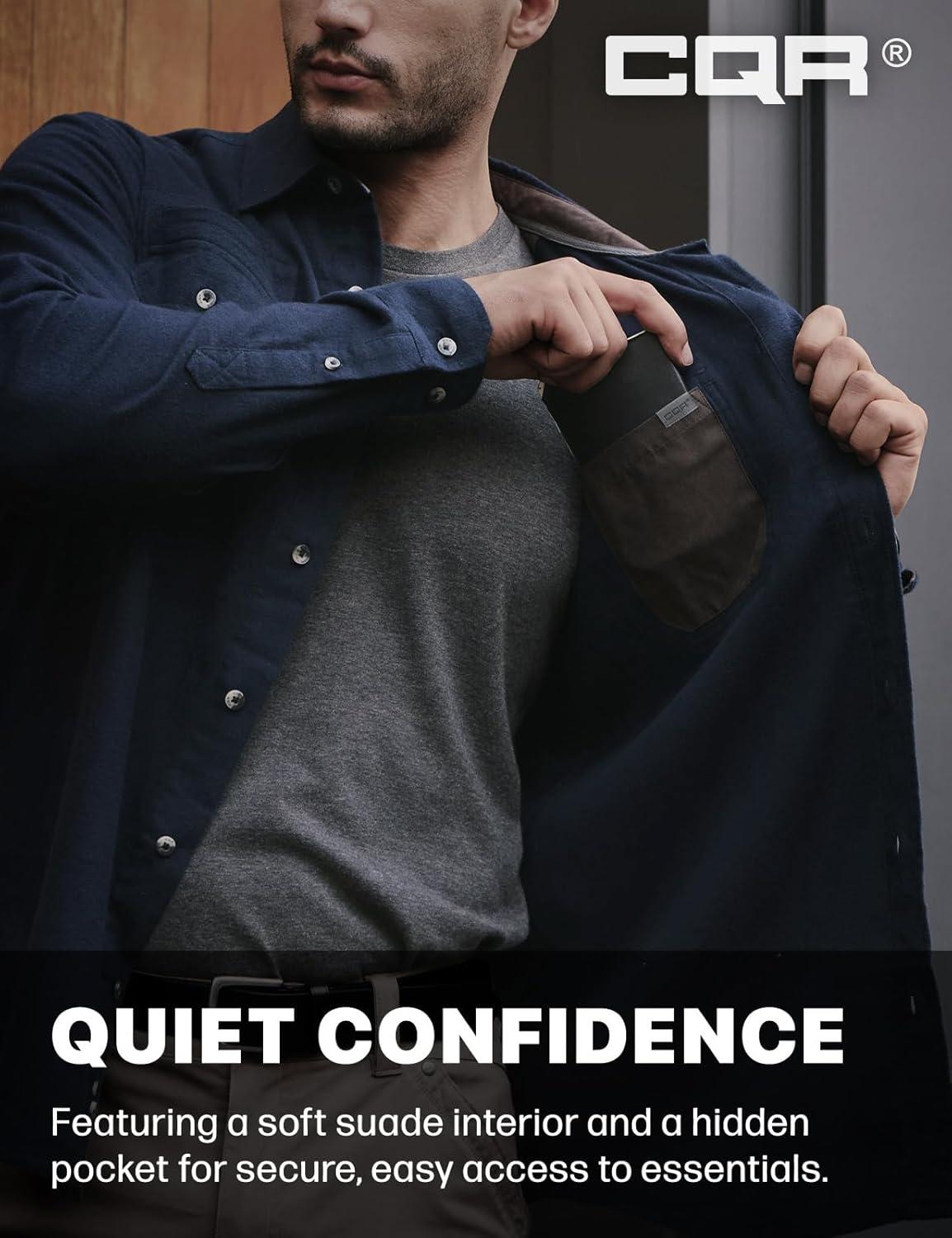 imageCQR Mens 100 All Cotton Button Down Flannel Shirts Long Sleeve Brushed Warm Soft Casual Outdoor Plaid ShirtSuede Navy