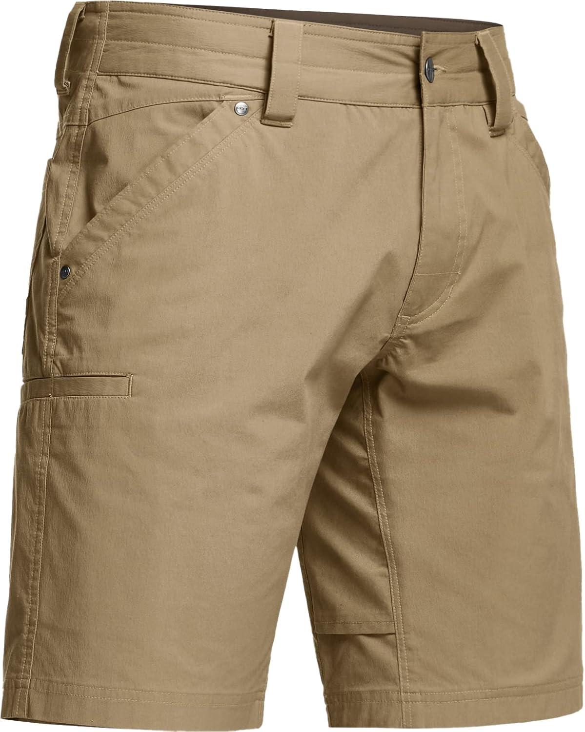 imageCQR Mens Stretch Utility Shorts Lightweight Quick Dry Casual Shorts Hiking Golf Cargo Shorts with Zipper PocketsSedona Shorts Coyote