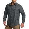 CQR Men’s 100% All Cotton Button Down Flannel Shirts, Long Sleeve Brushed Warm Soft Casual Outdoor Plaid Shirt(Suede Grey)
