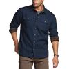 CQR Men’s 100% All Cotton Button Down Flannel Shirts, Long Sleeve Brushed Warm Soft Casual Outdoor Plaid Shirt(Suede Navy)