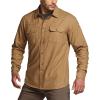 CQR Men’s 100% All Cotton Button Down Flannel Shirts, Long Sleeve Brushed Warm Soft Casual Outdoor Plaid Shirt(Suede Wheat Brown)
