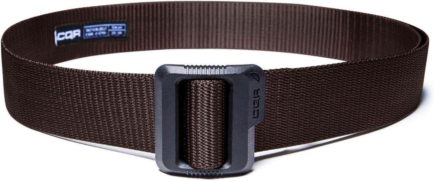 imageCQR Tactical Belt Military Style Heavy Duty Belt Webbing EDC QuickRelease Buckle2pack Dura Nylon Black Brown