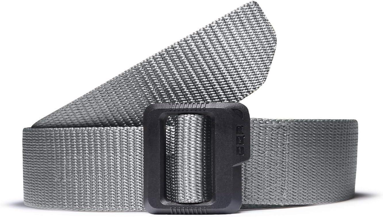 imageCQR Tactical Belt Military Style Heavy Duty Belt Webbing EDC QuickRelease Buckle2pack Dura Nylon Black Grey