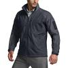 CQR Men’s Water Resistant Tactical Softshell Jacket, Fleece Lined High Neck Full Zip, Wind Rain Hiking Hunting Winter Outdoor(Operator X Dark Grey)