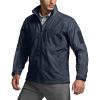 CQR Men’s Water Resistant Tactical Softshell Jacket, Fleece Lined High Neck Full Zip, Wind Rain Hiking Hunting Winter Outdoor(Operator X Heather Navy)