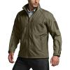 CQR Men’s Water Resistant Tactical Softshell Jacket, Fleece Lined High Neck Full Zip, Wind Rain Hiking Hunting Winter Outdoor(Operator X Soil Green)