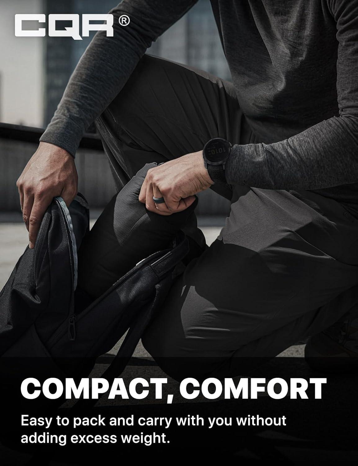 imageCQR Mens Lightweight Warm Insulated Jacket Windproof Water Resistant Winter Active Coat for Hiking Work Outdoor TacticalFrame Black