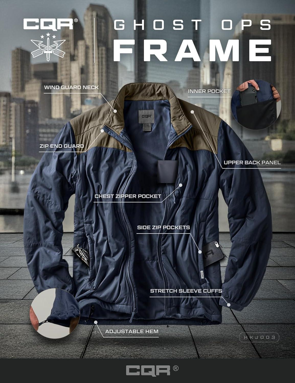 imageCQR Mens Lightweight Warm Insulated Jacket Windproof Water Resistant Winter Active Coat for Hiking Work Outdoor TacticalFrame Tundra Navy