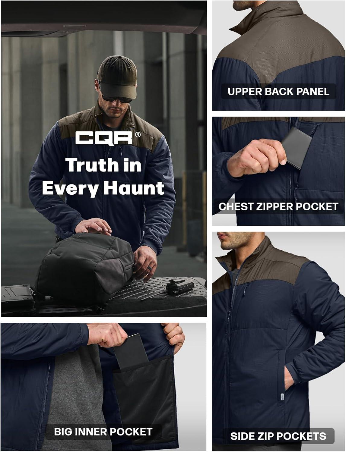 imageCQR Mens Lightweight Warm Insulated Jacket Windproof Water Resistant Winter Active Coat for Hiking Work Outdoor TacticalFrame Tundra Navy