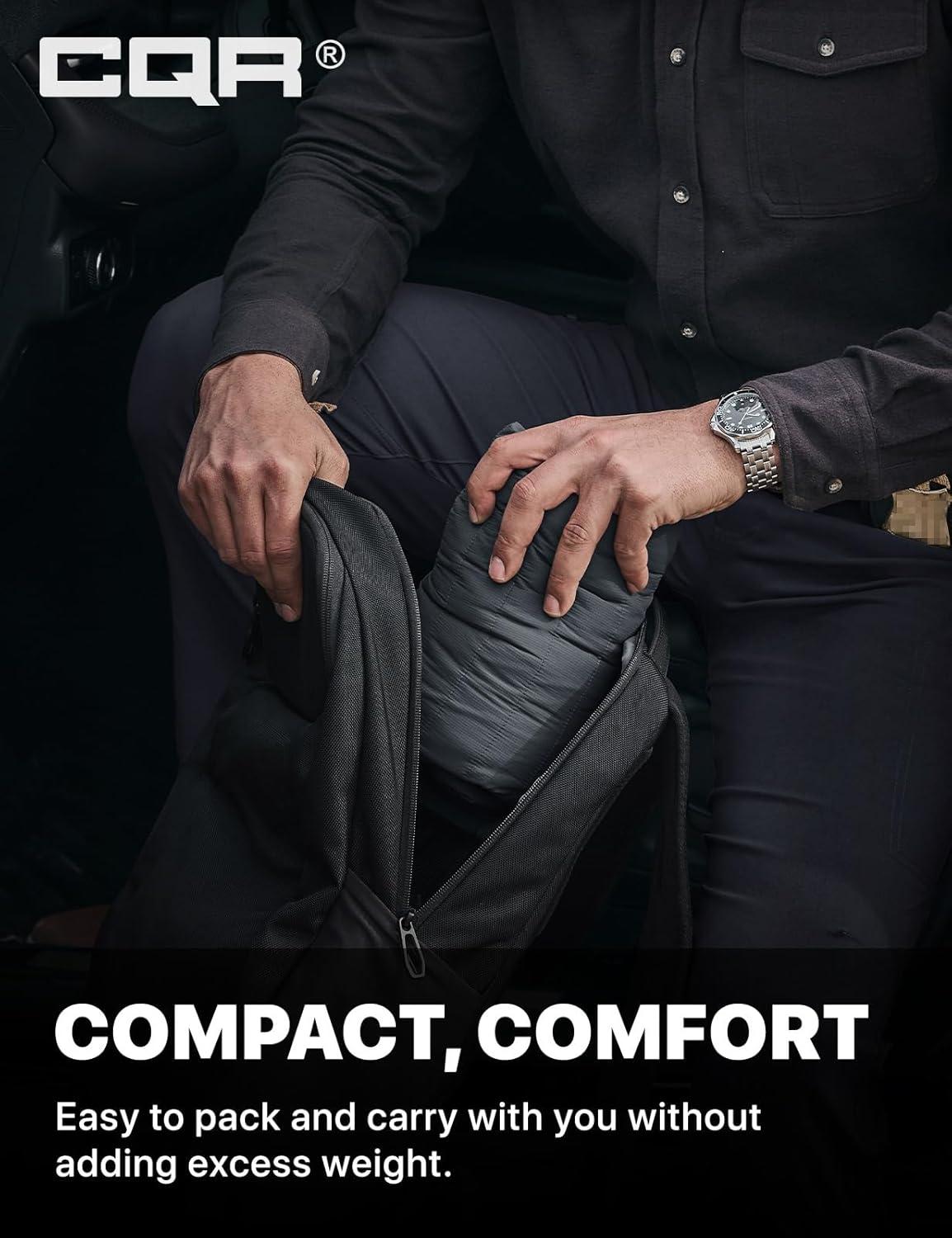 imageCQR Mens Lightweight Warm Insulated Jacket Windproof Water Resistant Winter Active Coat for Hiking Work Outdoor TacticalLayer Black Shadow Grey