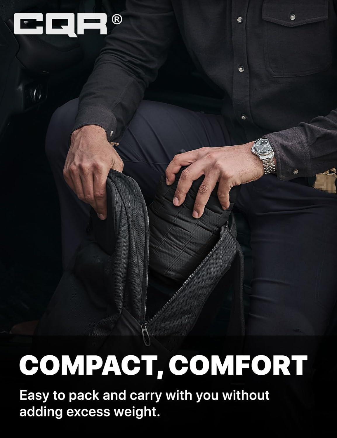 imageCQR Mens Lightweight Warm Insulated Jacket Windproof Water Resistant Winter Active Coat for Hiking Work Outdoor TacticalLayer Black