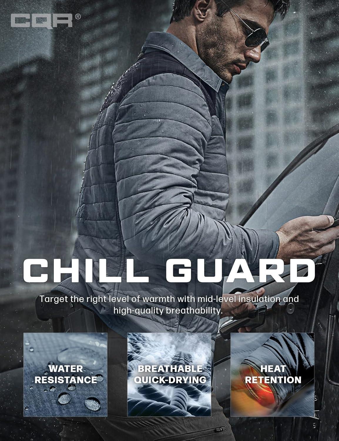 imageCQR Mens Lightweight Warm Insulated Jacket Windproof Water Resistant Winter Active Coat for Hiking Work Outdoor TacticalLayer Navy Stone Blue