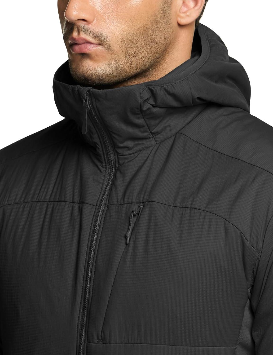 imageCQR Mens Lightweight Warm Insulated Jacket Windproof Water Resistant Winter Active Coat for Hiking Work Outdoor TacticalLightweight Black