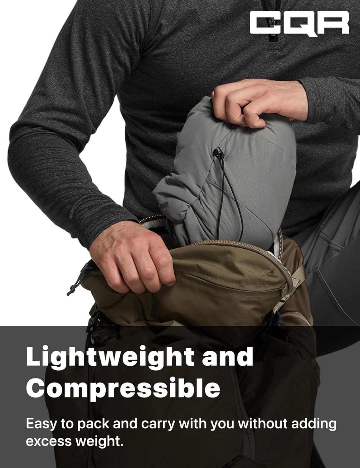 imageCQR Mens Lightweight Warm Insulated Jacket Windproof Water Resistant Winter Active Coat for Hiking Work Outdoor TacticalLightweight Charcoal