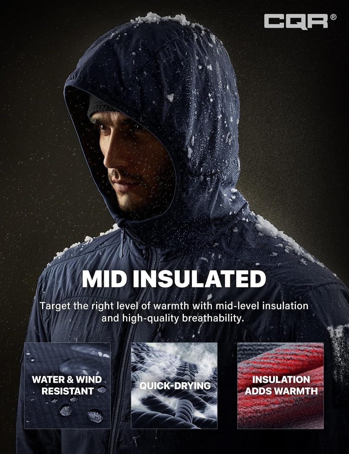 imageCQR Mens Lightweight Warm Insulated Jacket Windproof Water Resistant Winter Active Coat for Hiking Work Outdoor TacticalLightweight Operator Navy
